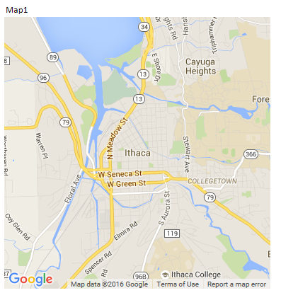 A map centered on the given address